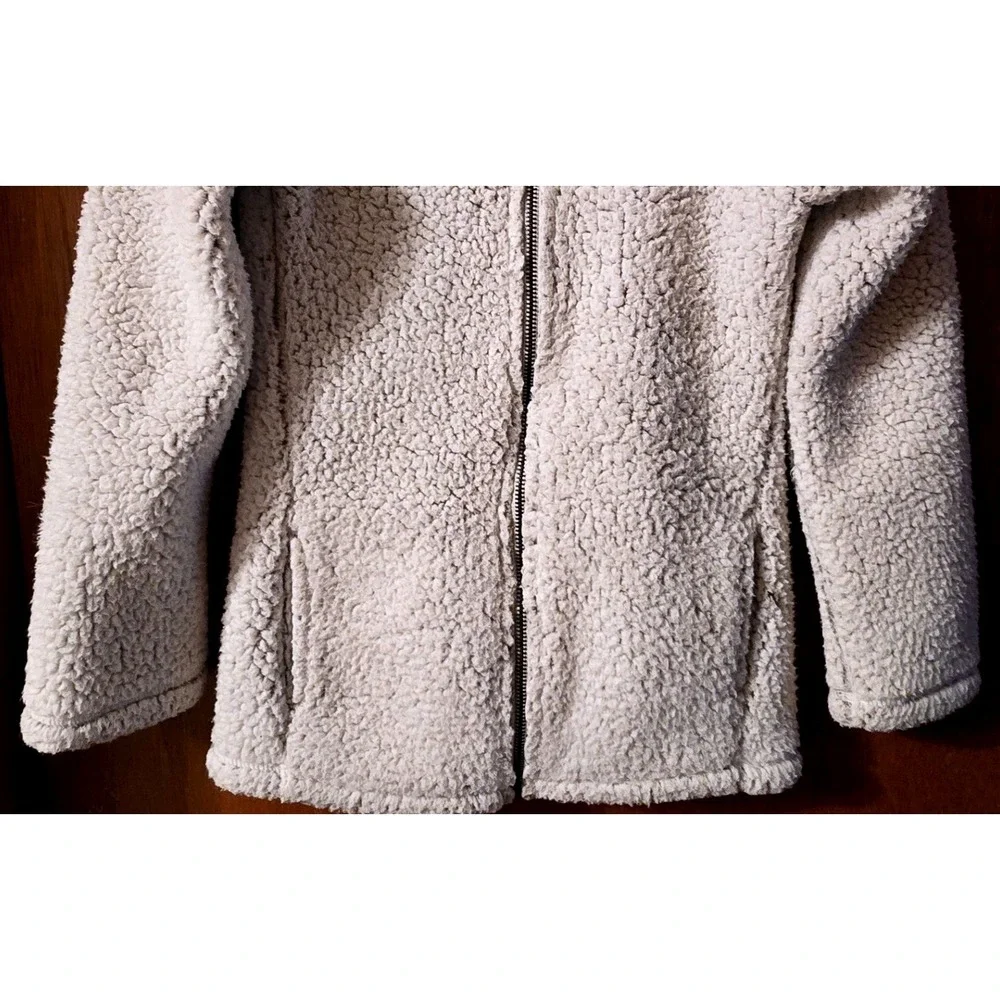 Buffalo Sabres NHL Girls Cream/Off‎ White Sherpa Fleece Full Zip Jacket Kids S